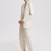 Linen-Blend V-Neck Layered Blazer - Image 3